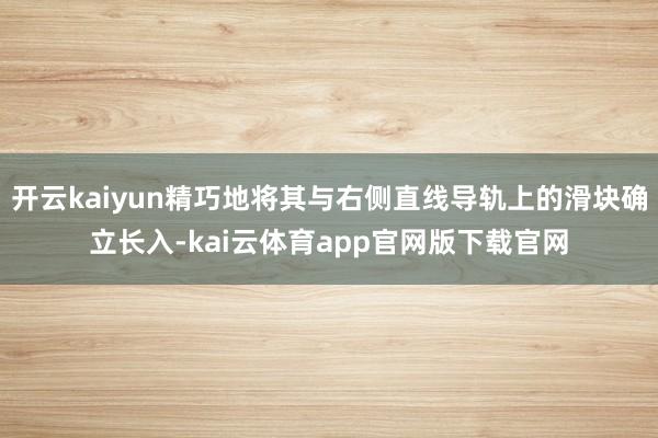 开云kaiyun精巧地将其与右侧直线导轨上的滑块确立长入-kai云体育app官网版下载官网