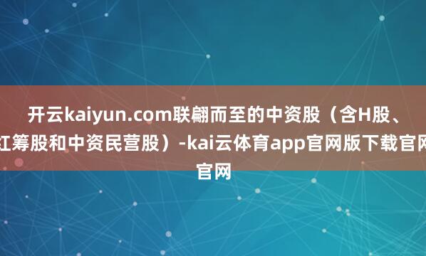 开云kaiyun.com联翩而至的中资股（含H股、红筹股和中资民营股）-kai云体育app官网版下载官网