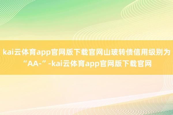 kai云体育app官网版下载官网山玻转债信用级别为“AA-”-kai云体育app官网版下载官网