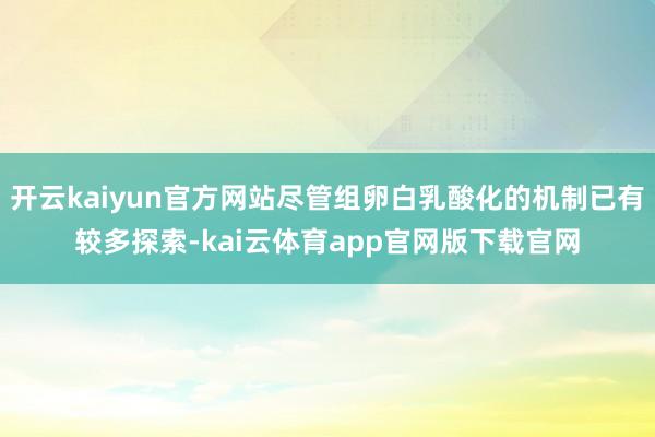开云kaiyun官方网站尽管组卵白乳酸化的机制已有较多探索-kai云体育app官网版下载官网