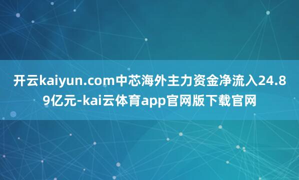 开云kaiyun.com中芯海外主力资金净流入24.89亿元-kai云体育app官网版下载官网